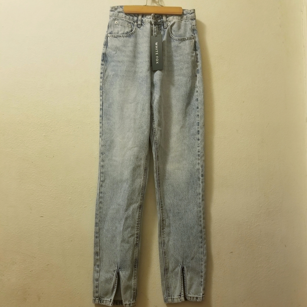 White Fox Boutique High Rise Split Front Jeans